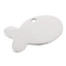 Silver Fish Shape Engraving-Personalized Message Stainless Steel Blank Tag Pendant
