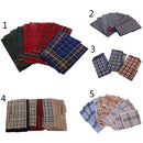 Pack of 12 Men's Vintage Plaid Square Handkerchief Hanky Wedding Party Handkerchiefs Xmas