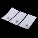 Pack of 12 Retro Flower Embroidery Cotton Handkerchiefs White Hanky for Women
