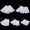 Pack of 12 Retro Flower Embroidery Cotton Handkerchiefs White Hanky for Women