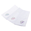 Pack of 12 Retro Flower Embroidery Cotton Handkerchiefs Soft White Hanky for Women