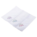 Pack of 12 Retro Flower Embroidery Cotton Handkerchiefs Soft White Hanky for Women