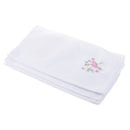 Pack of 12 Retro Flower Embroidery Cotton Handkerchiefs Soft White Hanky for Women