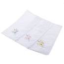 Pack of 12 Vintage Women's Flower Embroidery 100% Cotton Handkerchiefs Comfy White Hanky