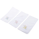 Pack of 12 Vintage Women's Flower Embroidery 100% Cotton Handkerchiefs Comfy White Hanky