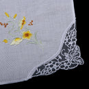 Pack of 12 Vintage Women's Flower Embroidery 100% Cotton Handkerchiefs Comfy White Hanky