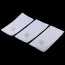 Pack of 12 Vintage Women's Flower Embroidery 100% Cotton Handkerchiefs Comfy White Hanky