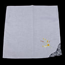 Pack of 12 Vintage Women's Flower Embroidery 100% Cotton Handkerchiefs Comfy White Hanky