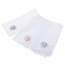 Pack of 12 Vintage Women's Flower Embroidery 100% Cotton Handkerchiefs Soft Hanky