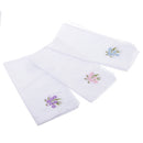 Pack of 12 Vintage Women's Flower Embroidery 100% Cotton Handkerchiefs Soft Hanky