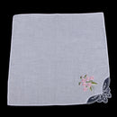 Pack of 12 Vintage Women's Flower Embroidery 100% Cotton Handkerchiefs Soft Hanky