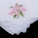 Pack of 12 Vintage Women's Flower Embroidery 100% Cotton Handkerchiefs Soft Hanky