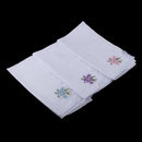 Pack of 12 Vintage Women's Flower Embroidery 100% Cotton Handkerchiefs Soft Hanky