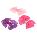 3x Cute Grosgrain Ribbon Baby Kids Girls Hair Clips Hairpin Dot Bow Boutique Alligator