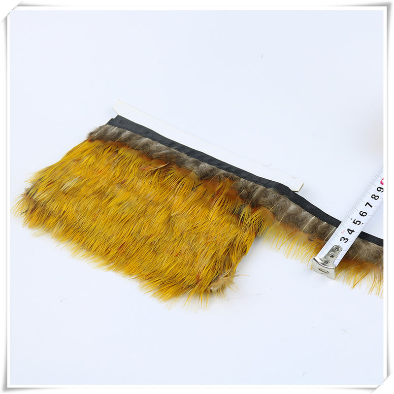 1 Yard Golden Pheasant Feather Fringe Trim Crafts Sewing/Costume/Millinery DIY 4-6cm