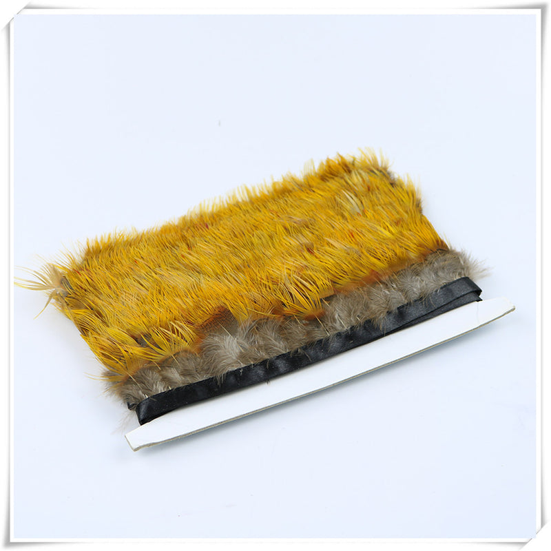 1 Yard Golden Pheasant Feather Fringe Trim Crafts Sewing/Costume/Millinery DIY 4-6cm