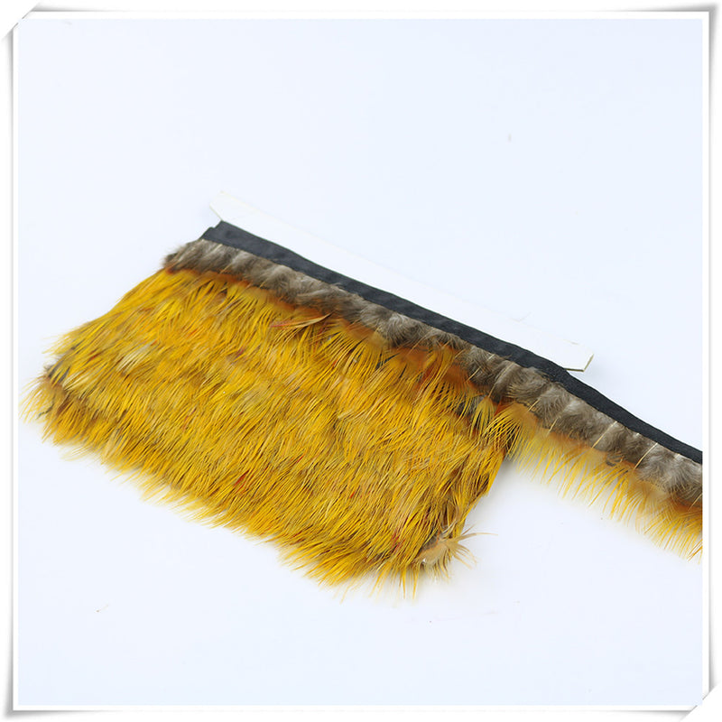 1 Yard Golden Pheasant Feather Fringe Trim Crafts Sewing/Costume/Millinery DIY 4-6cm