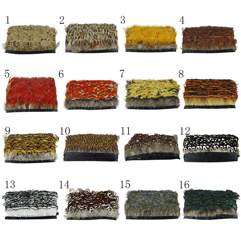 1 Yard Natural Ribbon Trim Hackle Pheasant Feather Applique Fringe Lace Crafts Natural