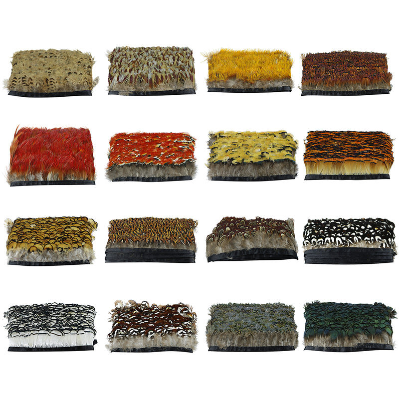 1 Yard Natural Ribbon Trim Hackle Pheasant Feather Applique Fringe Lace Crafts Natural