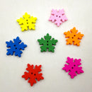 100 2-Hole Colorful Wooden Buttons Random Mix Sewing Crafts Christmas Decor