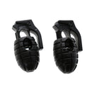 Personalized Grenade Shape Shoelace Buckle Climbing Hiking Travel Accessories Black Pack Of 20PCS