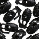 Personalized Grenade Shape Shoelace Buckle Climbing Hiking Travel Accessories Black Pack Of 20PCS