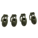 Personalized Grenade Shape Plastic Shoe Lace Buckle Hiking Camping Travel Accessories Army Green Pack Of 20PCS