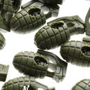 Personalized Grenade Shape Plastic Shoe Lace Buckle Hiking Camping Travel Accessories Army Green Pack Of 20PCS