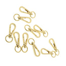 Pack of 10 Alloy Spring Snap Hook Clasps Keychain Key Ring Findings Gold