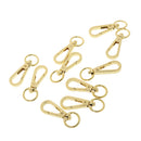 Pack of 10 Alloy Spring Snap Hook Clasps Keychain Key Ring Findings Gold