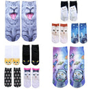 Pair of Cute 3D Cat Print Socks 3D Ankle Socks for Women