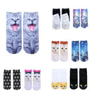 Pair of Cute 3D Cat Print Socks 3D Ankle Socks for Women