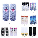 Pair of Cute 3D Cat Print Socks 3D Ankle Socks for Women