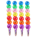 Pack of 4 Removable Colorful Smiling Face Ice Sugar Gourd Shape Crayons