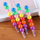 Pack of 4 Removable Colorful Smiling Face Ice Sugar Gourd Shape Crayons