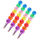 Pack of 4 Removable Colorful Smiling Face Ice Sugar Gourd Shape Crayons