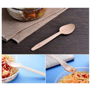 Pack of 100 Birch Wooden Disposable Cutlery Kit Spoons for Party Wedding