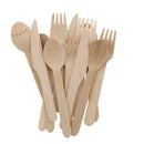 Pack of 100 Birch Wooden Disposable Cutlery Kit Spoons for Party Wedding