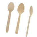 Pack of 100 Birch Wooden Disposable Cutlery Kit Spoons for Party Wedding