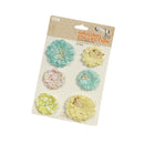 Colorful Paper Flowers 6pcs Cards Crafts Embellishment