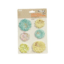 Colorful Paper Flowers 6pcs Cards Crafts Embellishment