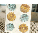 Paper Flowers 6pcs Cards Crafts Embellishment 2 Colors Choice