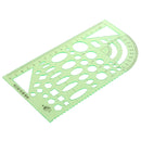 Green Plastic Drafting Drawing Tool Ruler Geometric Oval Template for Students 1