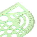 Green Plastic Drafting Drawing Tool Ruler Geometric Oval Template for Students 1