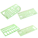 Green Plastic Drafting Drawing Tool Ruler Geometric Oval Template for Students 1