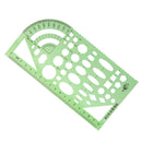 Green Plastic Drafting Drawing Tool Ruler Geometric Oval Template for Students 1