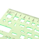 Green Plastic Drafting Drawing Tool Ruler Geometric Oval Template for Students 2