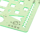 Green Plastic Drafting Drawing Tool Ruler Geometric Oval Template for Students 2