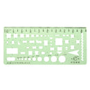 Green Plastic Drafting Drawing Tool Ruler Geometric Oval Template for Students 2