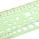 Green Plastic Drafting Drawing Tool Ruler Geometric Oval Template for Students 2